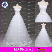 OEM Factory Sweetheart Criss-cross Lace Trim Low Back simples vestidos de casamento simples